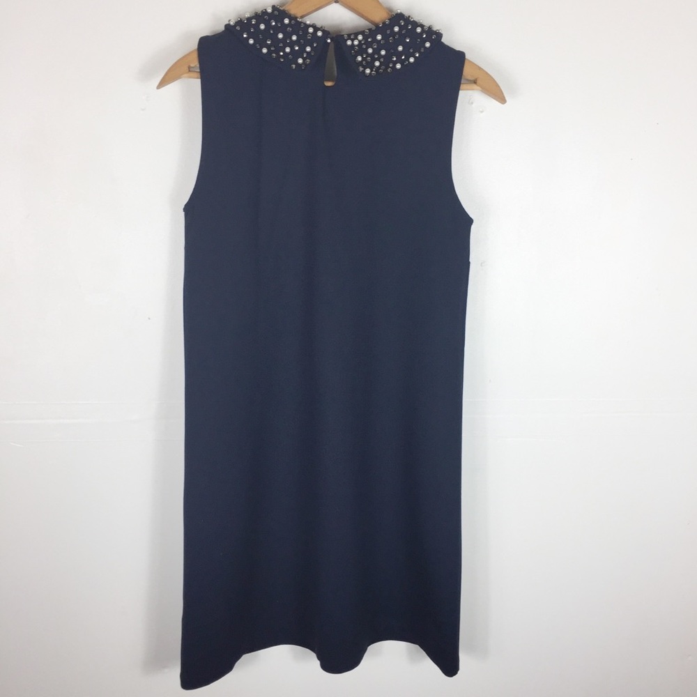 Philosophy Navy Stretch Beaded Collar Dress B6 - Picture 2 of 6
